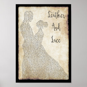 Póster León de cuero y canto de encaje Hombre Dama bailan