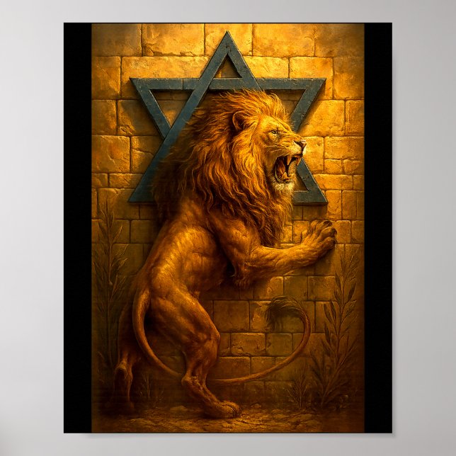 Póster León de Judá Jerusalén Muro Occidental La estrella (Frente)