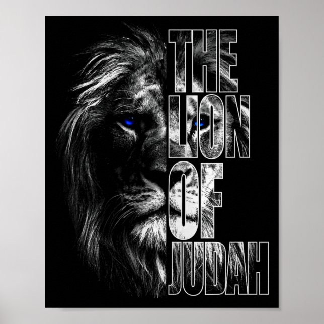 Póster León de Judá Jesús Fe cristiana Sobre Miedo Prem (Frente)