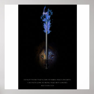 Póster León de Judá y espada de justicia