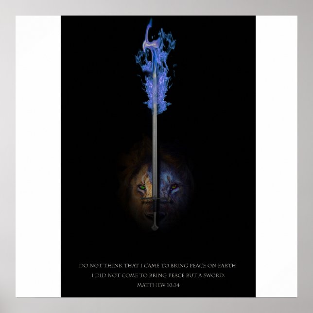 Póster León de Judá y espada de justicia (Frente)