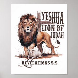 Póster León De Judá Yeshua Jesús Biblia Christi Religioso