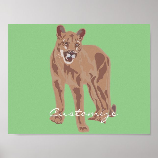 Póster León de la montaña Cougar Puma Thunder_Cove (Frente)