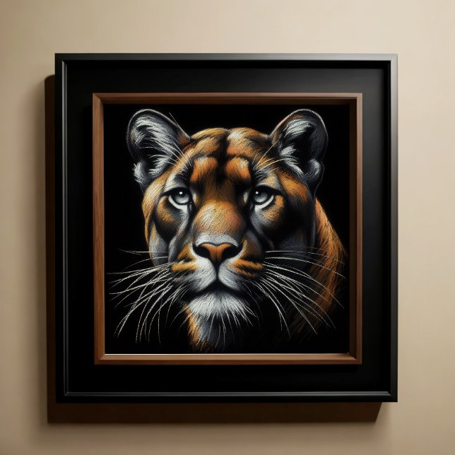 Póster León de la montaña del dibujo del Pastel duro (Subido por el creador)