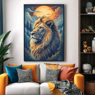 Póster León de Montaña Dorado