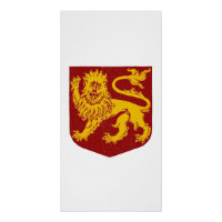 León de Oro sobre el Escudo Rojo Heraldry