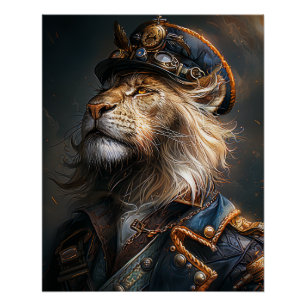 Póster León de Steampunk