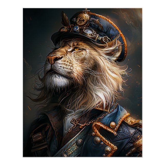 Póster León de Steampunk (Anverso)