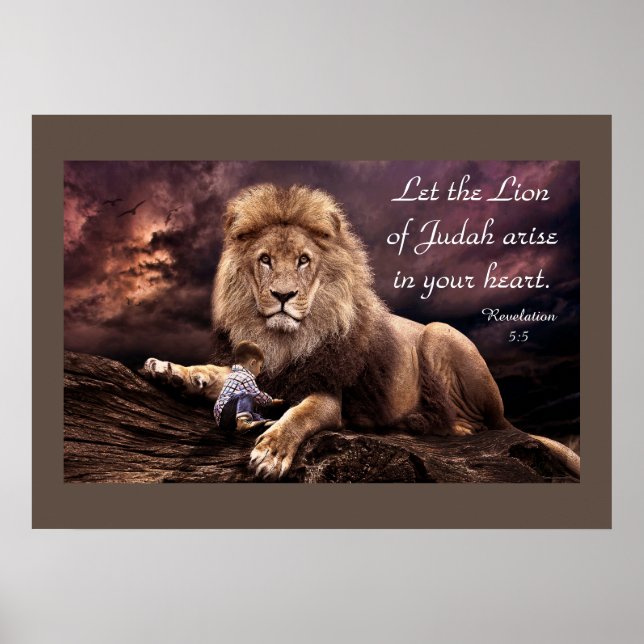 Póster León del Apocalipsis de Judá 5:5 Poster (Frente)