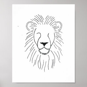 Póster León dibujado