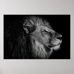 Póster León en blanco y negro