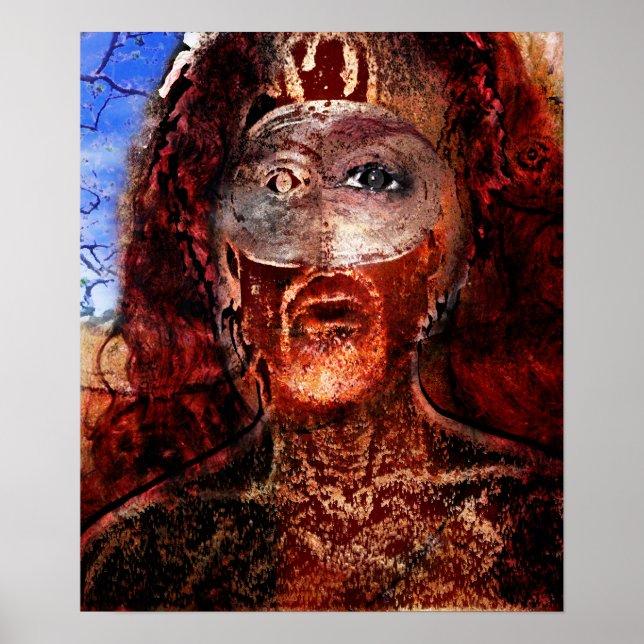 Póster león en llamas (Frente)