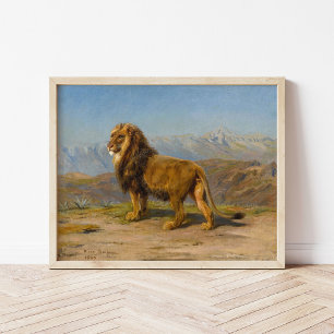 Póster León en un paisaje montañoso   Rosa Bonheur