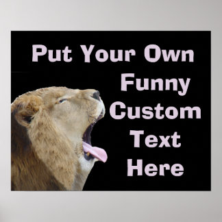 Póster León gracioso con Poster de lengua sin lengua