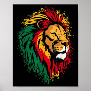 Póster León Jamaiquino Bandera Rasta León De Judá