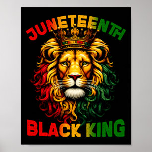 Póster león juneteenth rey negro melanina día del padre t