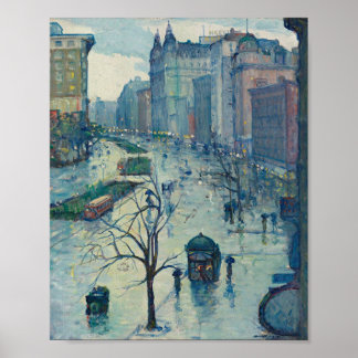 Póster Leon Kroll - Broadway hacia el sur