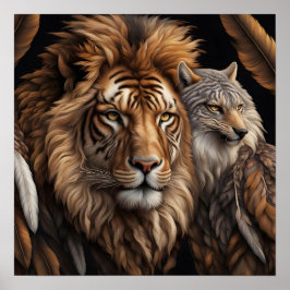 Póster León, lobo con cara de reenvío