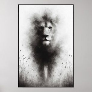 Póster León Majestuoso En Suavidad Suave