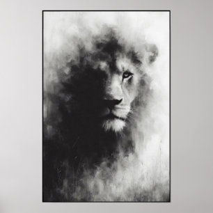 Póster León Majestuoso En Suavidad Suave