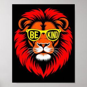 Póster León Motivacional Inspirador Amable Sé Amable Moti