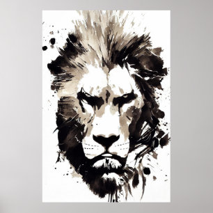 Póster León Naturaleza salvaje Espíritu libre Pintura de 