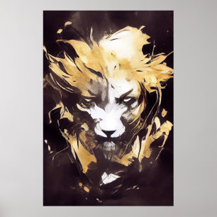 Póster León Naturaleza salvaje Espíritu libre Pintura de 