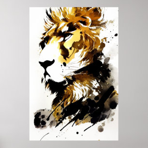 Póster León Naturaleza salvaje Espíritu libre Pintura de 