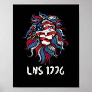 Póster León no oveja 1776 Independencia de la bandera de 