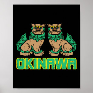 Póster León Okinawa Guardian Shisa Marcial Japonés