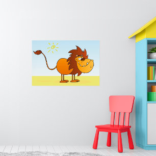 Póster León Personalizado gracioso en el animal safari de