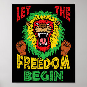 Póster León rasta Libertad Junetdecilla Historia Negra Áf