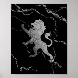 Póster León Real Royal Plateado