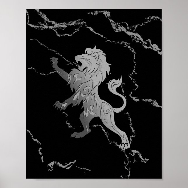 Póster León Real Royal Plateado (Frente)
