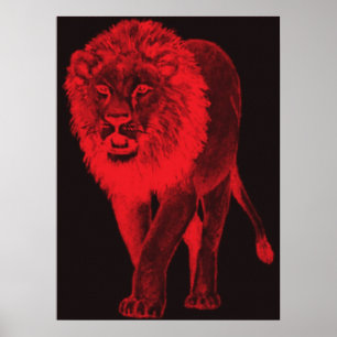 Póster León rojo del resplandor