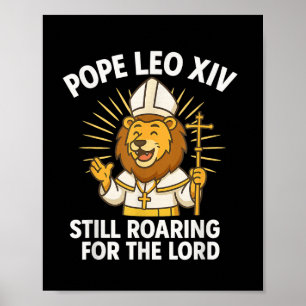 Póster León Ruidoso Del Papa Leo Xiv Por El Señor Niño Gi