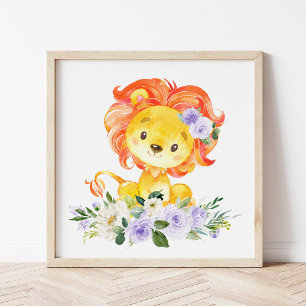 Póster León, Safari, Flores Púrpura, Neutralidad de Géner