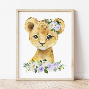 Póster León, Safari, Flores Púrpura, Neutralidad de Géner