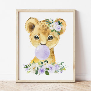 Póster León, Safari, Goma Morada De Burbuja, Género Neutr