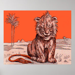 Póster león sonriente