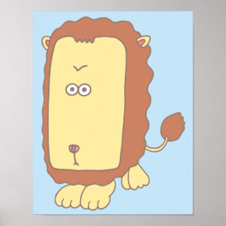 Póster León único con una cara grande.