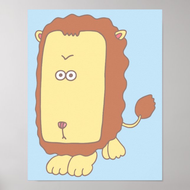 Póster León único con una cara grande. (Frente)