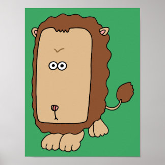 Póster León único con una cara grande.