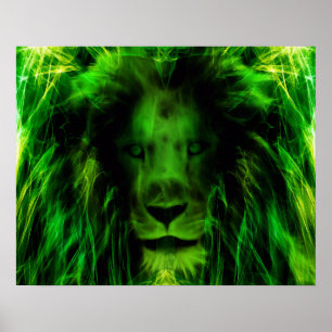 Póster León verde