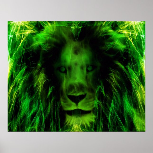 Póster León verde (Frente)