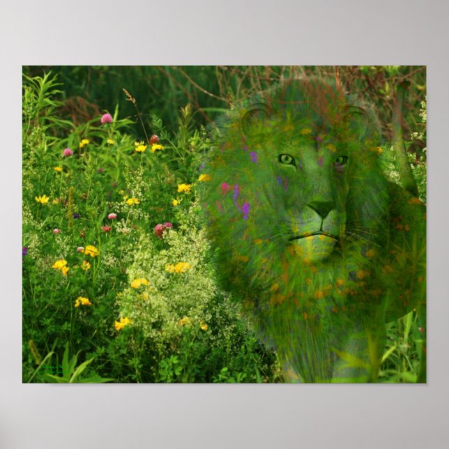 Póster Leon Wildflowers Fantasy Art Poster (Frente)