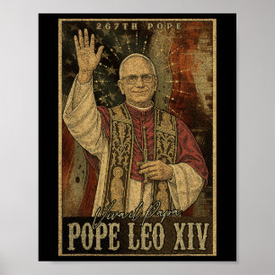Póster León Xiv 14.º Vino De Bandera Estadounidense