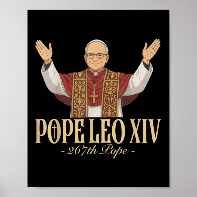 Póster León Xiv Iglesia Católica Bendición (Frente)