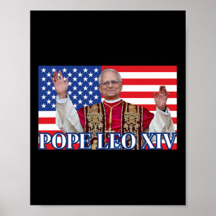 Póster León Xiv Nuevo Papa Primer Pabellón Norteamericano