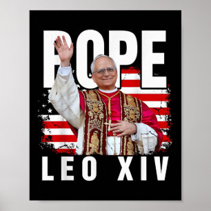 Póster León Xiv Nuevo Papa Primer Pabellón Norteamericano